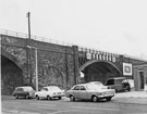 View: s27978 Part of Norfolk Midland Railway Viaduct spanning Sutherland Street showing Attercliffe Road Bridge (right)
