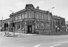 Nos. 566 - 568 Hartley and Son Ltd., printers; 570, former Sheffield Trustee Saving Bank and 580, Yorkshire Bank, Attercliffe Road at the junction of Staniforth Road