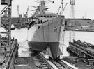 Launching at the Swan Hunter Yard, Tyneside of the Type 22 Broadsword Class Frigate, HMS Sheffield - nicknamed The Shiny Sheff -, the third ship to hold this name. Launched by Dorothy Walton  