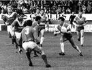 Sheffield Eagles Rugby League team in action against Wigan at Hillsborough in the Stones Bitter Championship