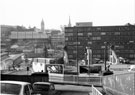 Construction of Ponds Forge Leisure Complex with Gilbert Street Railway Bridge and Sheaf Street Footbridge in the foreground Construction of Ponds Forge Leisure Complex with Gilbert Street Railway Bridge and Sheaf Street Footbridge in the foreground