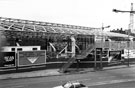 Construction of Ponds Forge Leisure Complex with Sheaf Street footbridge in the foreground