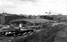 Construction of Ponds Forge Leisure Complex with Granville Street in the foreground