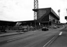 View: s28928 Preparations for the construction of the John Street Stand, Sheffield United FC., Bramall Lane Football Ground showing the junction of Bramall Lane and John Street (left)