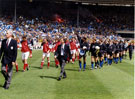Manager, Trevor Francis and captain, Viv Anderson lead out the Sheffield Wednesday players at the F.A. Cup Final against Arsenal, Wembley Stadium