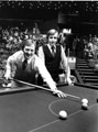 Dennis Taylor (left) and Terry Griffiths, Final of the Embassy World Snooker Championship, Crucible Theatre, Tudor Square Dennis Taylor (left) and Terry Griffiths, Final of the Embassy World Snooker Championship, Crucible Theatre, Tudor Square