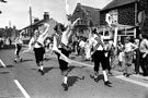 Morris dancers at Grenoside Folk Dance Festival, Main Street with the former Primitive Methodist Chapel in the background