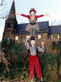 Swamp Circus performers outside their new headquarters, St. Thomas'  Church, Holywell Road