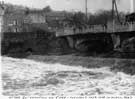 Oughtibridge. The Don Bridge, Station Lane during the thaw which followed heavy snow, March 1947 showing (left) The Cock Inn, No. 5 Bridge Hill