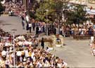 View: t05520 Visit of Queen Elizabeth II and Prince Philip to Sheffield, 29th July 1975. Crowds await them on Fargate.