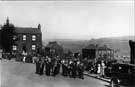 Stocksbridge. Commonside (top of VIctoria Road) with band