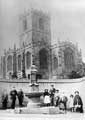 Jeffcock Memorial Fountain, Church Street, Ecclesfield showing (back) St. Mary C. of E. Church