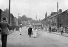 Parade in Main Street, Grenoside, part of the Folk Dance Festival of June 1954