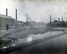 View: u07267 Kelham Weir, River Don (on left is John Bedford and Sons, Lion Works, Mowbray Street)