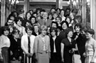 Hughie Green with employees of Newton Chambers and Co Ltd