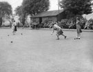 The 'Holidays at Home' scheme, World War 2.  Playing bowls at the top green, Hillsborough Park.