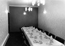 Interior view of a restaurant at a Sheffield and Ecclesall Co-operative Society Ltd branch, possibly a staff restaurant?
