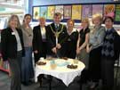 Lord Mayor Roger Davison and library staff at refurbished Newfield Green Library