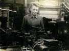 View: a00681 Audrey Watson behind a lathe at Hadfields, Sheffield