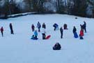 Sledging behind Trap Lane, Bents Green
