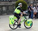 Bicycle ambulance, outside Sheffield Town Hall