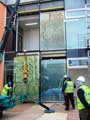 City School, installation of stained glass during refurbishment, c. 2010