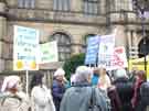 Protest outside Sheffield Town Hall during the annual Council meeting