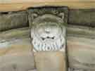 Carved lion's head on the inner side of the entrance to the General Cemetery on Cemetery Avenue.