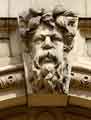 One of seven carved heads of mythical sea and water gods on the former Sheffield Waterworks Company offices on Division Street, subsequently occupied by Lloyds bar.