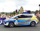 View: a01387 Tour de France Gendarmerie 'caravan' vehicle turning onto Wincobank Hill, Jenkin Road