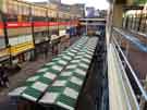 View: a01539 View of the outside Market stalls from the North Gallery during the last days of Castle Market 