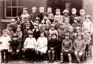 Hucklow Road Council School class photograph, with teacher Ellen Lee on the left end of the second row from the back (head showing)