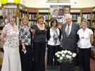 View: a01737 Roy Hattersley with library staff at the awards evening for the Six Book Challenge, Central Library, Surrey Street
