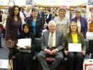 View: a01739 Roy Hattersley with participants at the awards evening for the Six Book Challenge, Central Library Surrey Street
