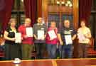 View: a01740 Six Book Challenge participants at the awards evening, Town Hall, Pinstone Street