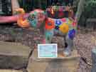 Elephant sculpture ('Mahouts Elephant Festival' by Penistone Grammar School), Winter Gardens, part of the 'Little Herd' Project.