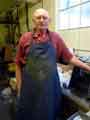 Stan Riley, cutler and one of the last 'Little Mesters' in his shop at Randall Street