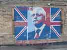 Boris Johnson mural on wall of Blue Bell Vape, electronic cigarettes (formerly the Blue Bell Inn), Main Street, Hackenthorpe