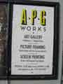 Poster advertising APG Works, art gallery, Nos.16-20 Sidney Street
