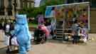 View: a03979 The Little Library van at the launch of Sheffield Libraries Bookstart initiative in the Peace Gardens