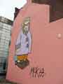 Muriel, a mural by Pete McKee on the gable end of The Art House, No.8 Backfields