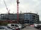 Construction of HSBC Bank, Grosvenor House, No.1 Wellington Street as seen from Carver Street car park showing (left) Backfields