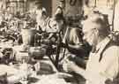 F. Drury (Silversmiths) Ltd., Edwin Speight, foreground, Jack Drury, Arthur Makepace and Bert Jefferies at work in the silver shop at Leah’s Yard. F. Drury (Silversmiths) Ltd., Edwin Speight, foreground, Jack Drury, Arthur Makepace and Bert Jefferies at work in the silver shop at Leah’s Yard.