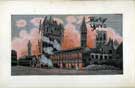 Embroidered postcard depicting 'Martyr Ypres' Embroidered postcard depicting 'Martyr Ypres'
