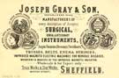 View: arc00114 Joseph Gray and Sons, surgical instrument makers, Truss Works and Star Works, Boston Street - trade card c. 1890