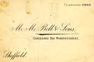 M M Bell and Sons, Box Manufacturers, Manhattan Works, Arundel Lane M M Bell and Sons, Box Manufacturers, Manhattan Works, Arundel Lane