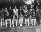 Unidentified cricket team. Douglas Branson, standing, second from right.