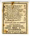 Card of John Fishburn, confectioner, baker and grocer, Ecclesfield - biscuits and cakes for funerals