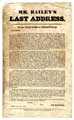 Mr Bailey's Last Address - pen letter by 'an elector' doubting the suitability of Mr Bailey to represent Sheffield in Parliament. 