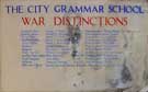 City Grammar School War Distinctions